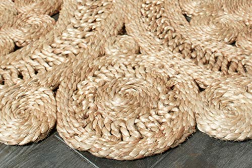 Hand Braided Natural Jute 4 Ft Round Indoor Area Rug