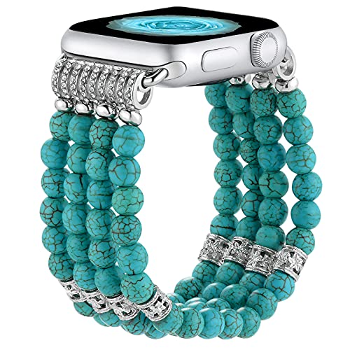 Turquoise Beaded Apple Watch Band
