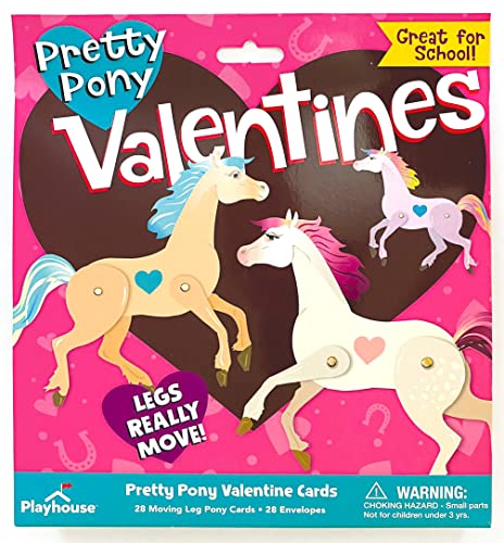 Prancing Ponies 28 Horse Valentine Card Pack for Kids