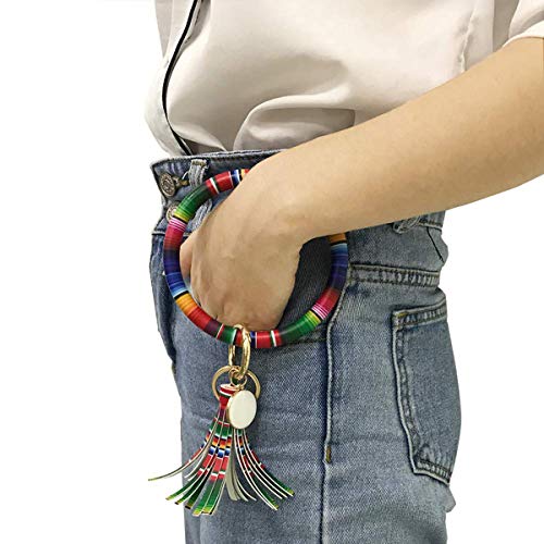 Serape Wristlet Keychain with Tassel