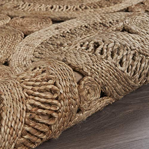 Hand Braided Natural Jute 4 Ft Round Indoor Area Rug