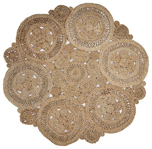 Hand Braided Natural Jute 4 Ft Round Indoor Area Rug