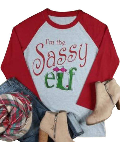 I'm The Sassy Elf Raglan Tee