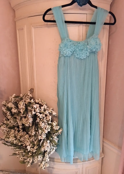 Shabby Chic Femme Pale Aqua Flower Dress