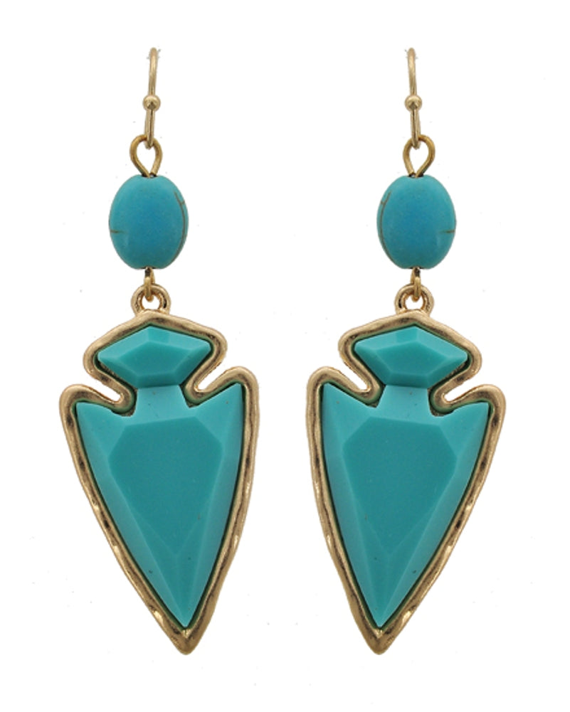 Turquoise Arrow Tribal Earrings
