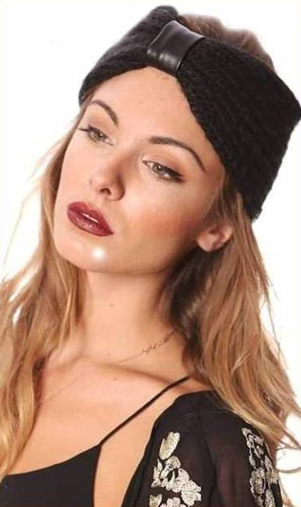 Black Leather Headwrap - Posh Equestrian