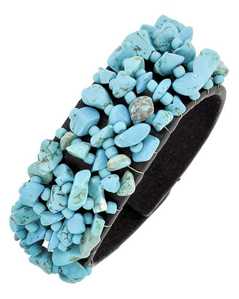 Turquoise Stone Band Bracelet - Posh Equestrian