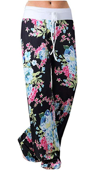 Desert Flower Comfy Drawstring Palazzo Lounge Pants