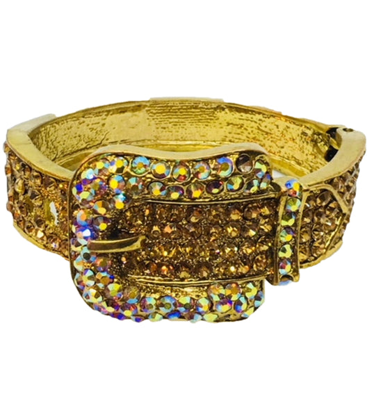 Bling Rhinestone Buckle Cuff Bracelet