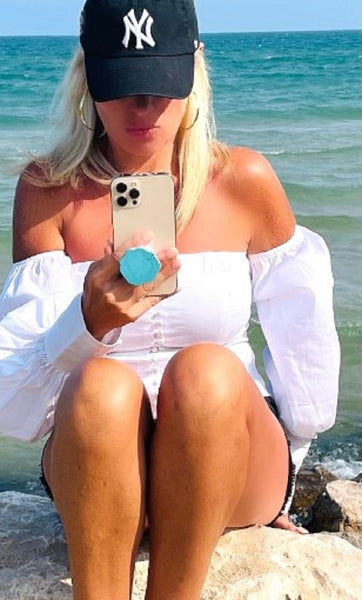 Turquoise Stone Slab Phone Grip 