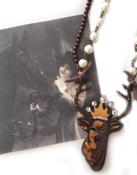 Hand Crafted Hunting Diva Necklace - Posh Equestrian