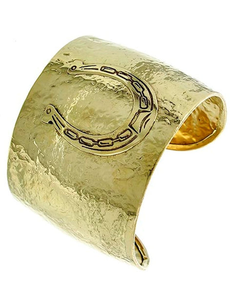 Fab Gold Horseshoe Cuff - Posh Equestrian
