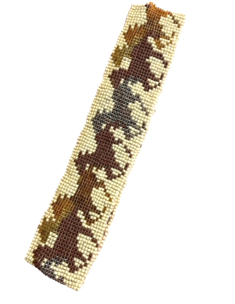 Shades of Brown Running Horse Beaded Headband