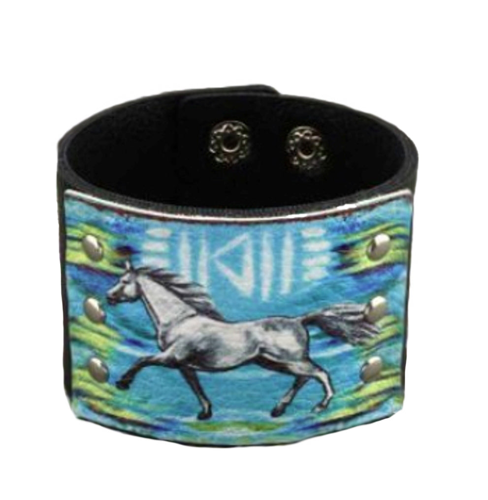 Running Horse Watercolor Motif Bracelet