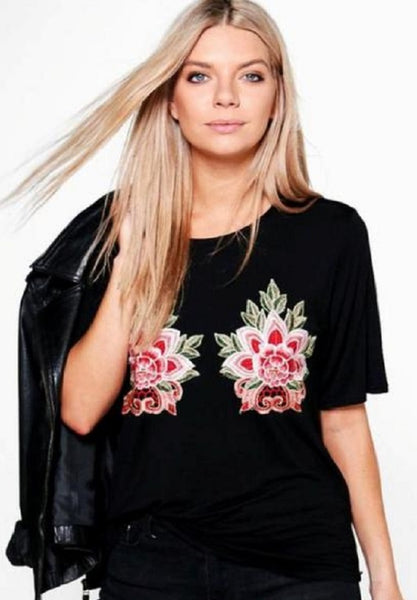 Lakota Rose Applique T-Shirt