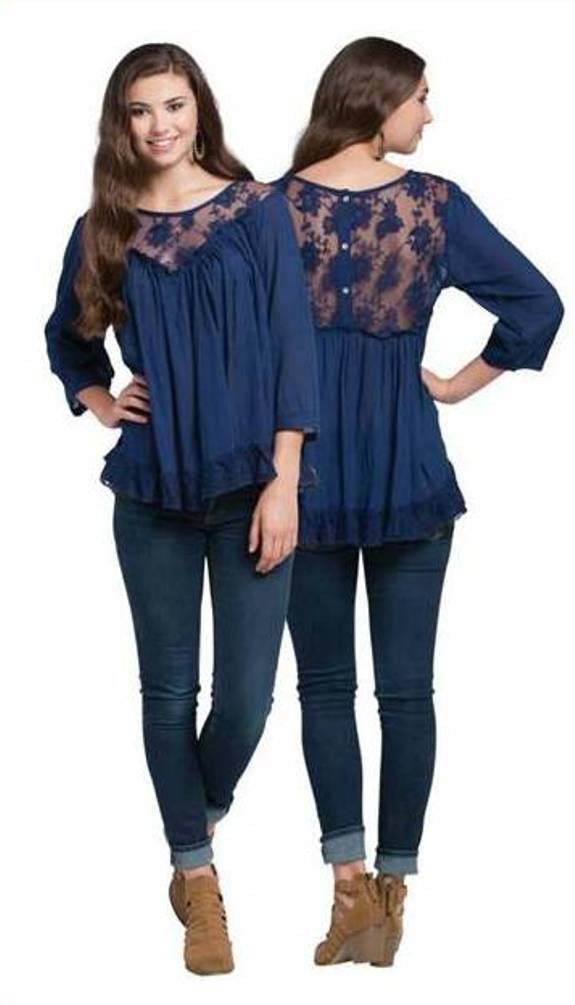 RU Cowgirl Medieval Blue Blouse - Posh Equestrian