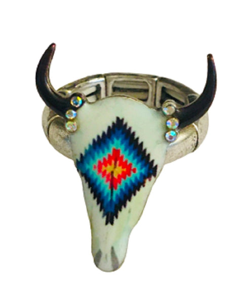 Tribal Pattern Steer Head Ring