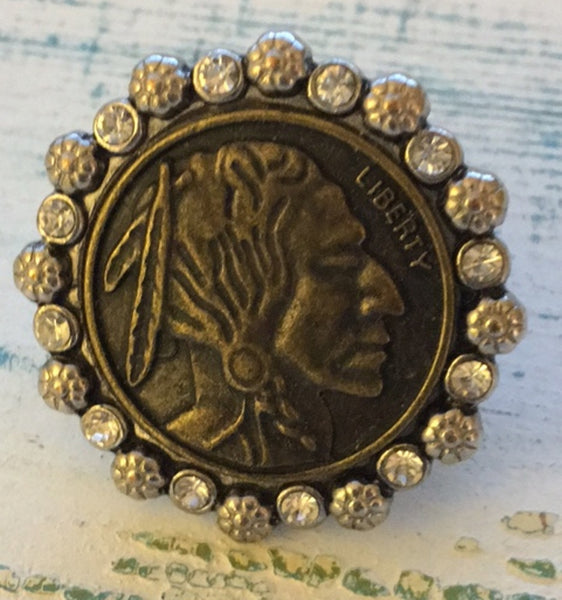 Tribal Delight Indian Head Stretch Ring - Posh Equestrian - 1