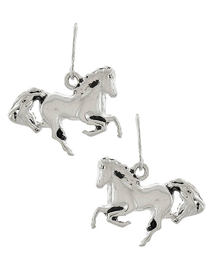 Silver Horse Equestrian Earrings