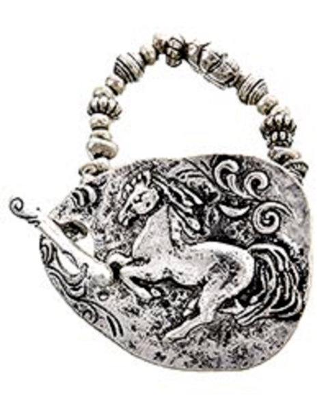 Silver Tone Equestrian Bracelet
