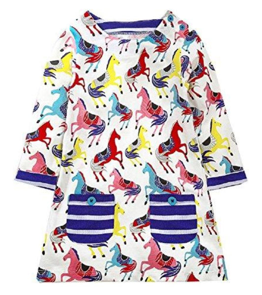Precious Horses and Stripes Dress