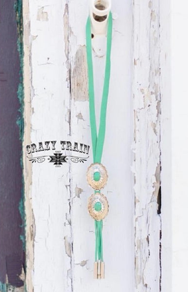 Turquoise Rustler Bolo Necklace by Crazy Train
