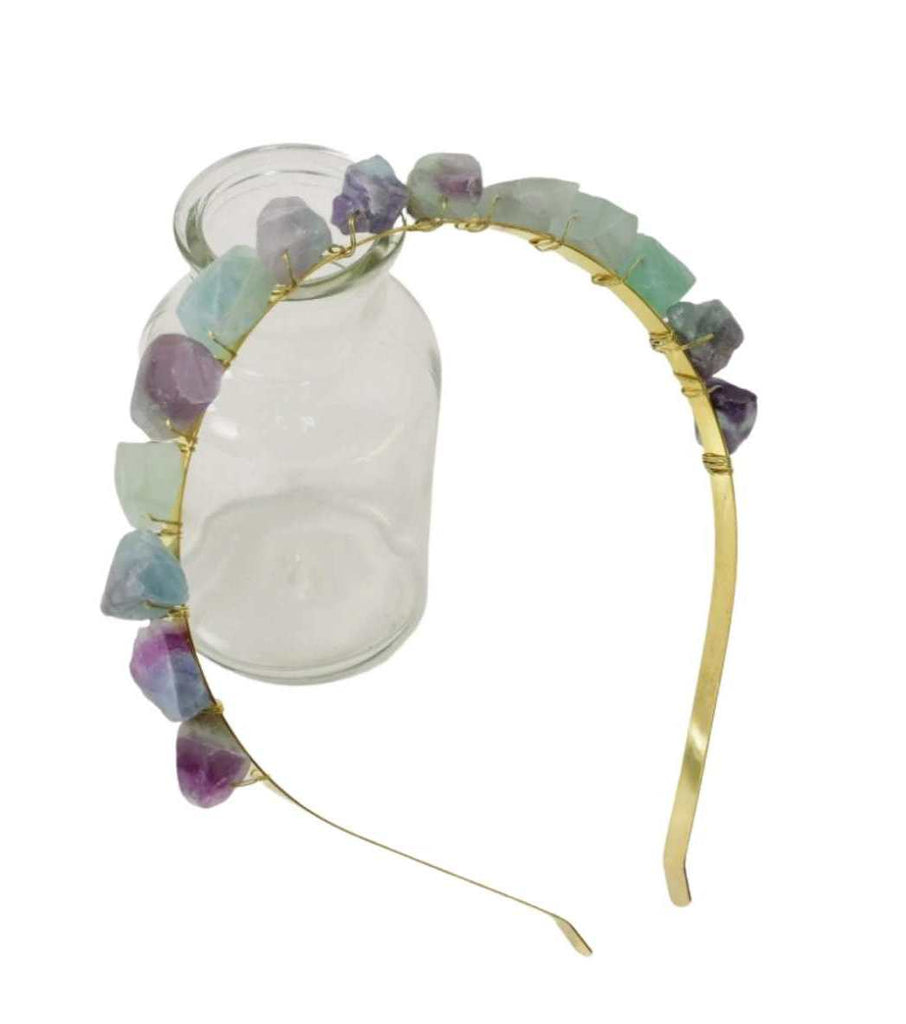 Handcrafted Raw Quartz Crystal Headband