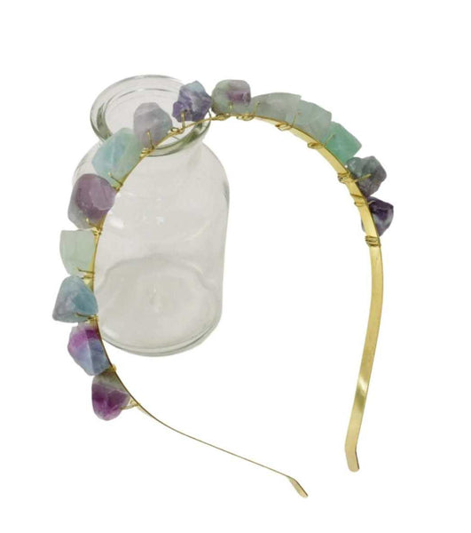 Handcrafted Raw Quartz Crystal Headband