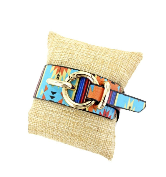 Santa Fe Serape Faux Leather Bracelet