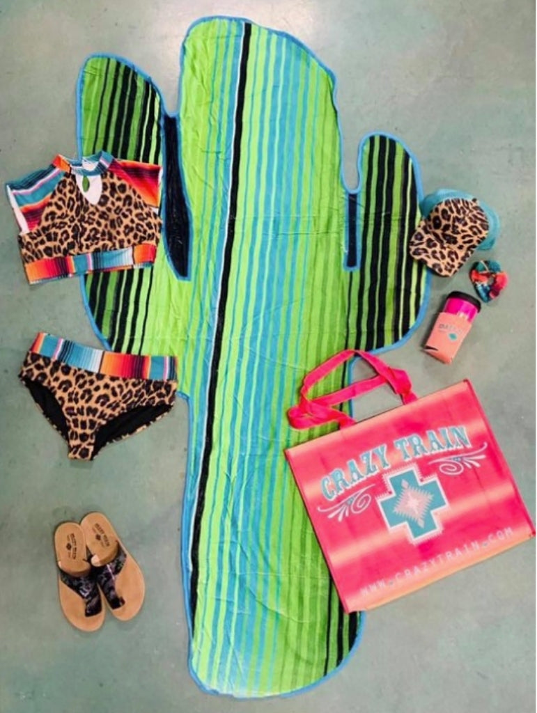 Cactus Beach Towel by Crazy Train