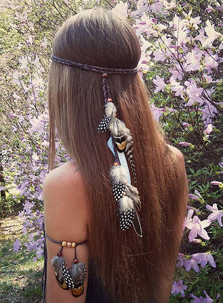 Bohemian Dreams Feather Armband and Headband