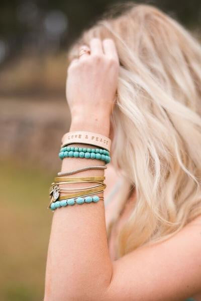 Love and Peace Stamped Cuff - Posh Equestrian - 3