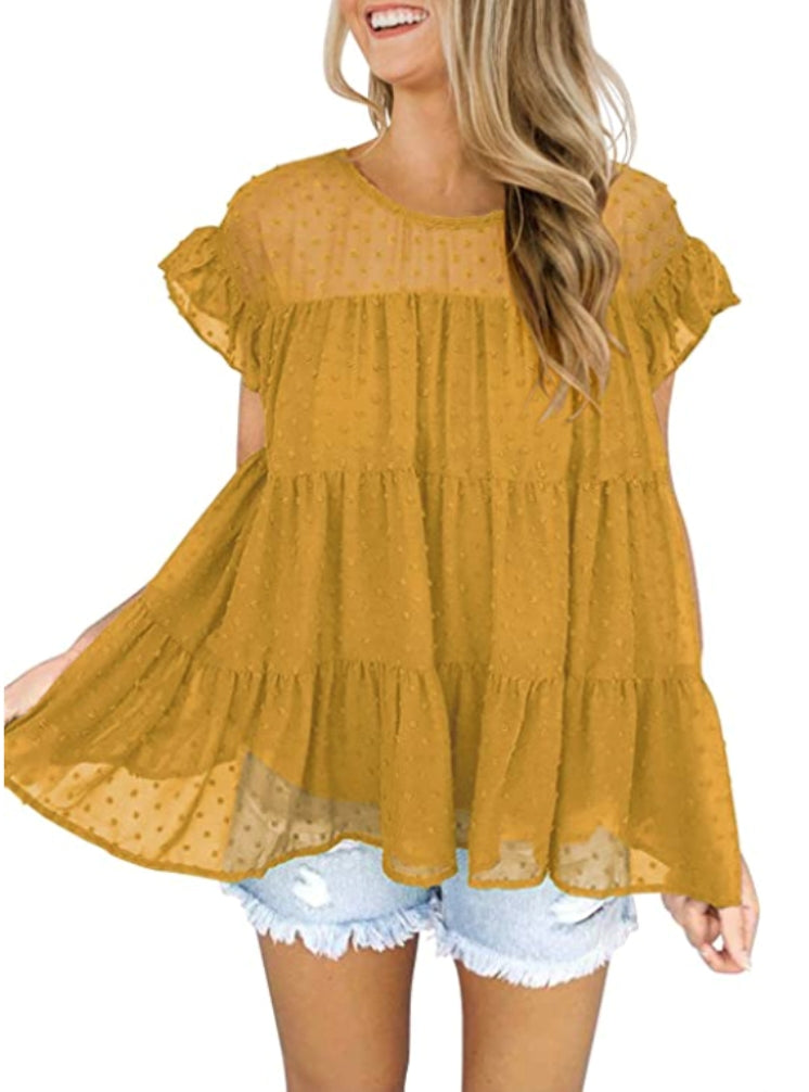 Honey Love Babydoll Peplum Top