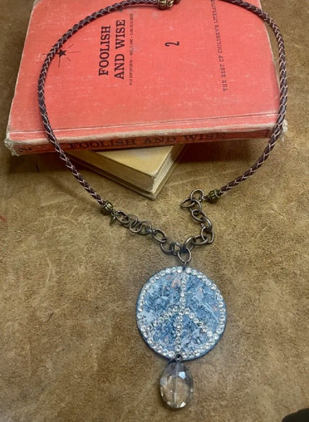 Peace Out Copper and Leather Necklace by A Rare Bird 