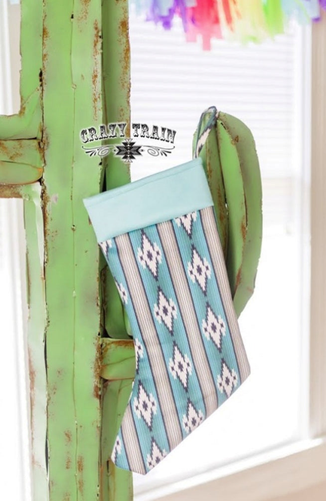 Sassy Santa Aztec Christmas Stocking by Crazy Train