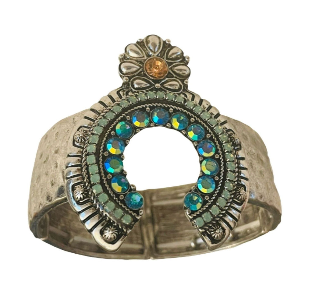 Blue Crystal Squash Blossom Bracelet