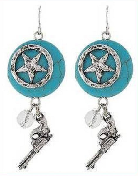 Western Star Dangle Turquoise Earring