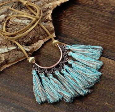 Leather Tassel Necklace