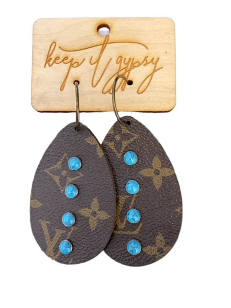 Louis Vuitton Braided Monogram Charm Hoop Earrings
