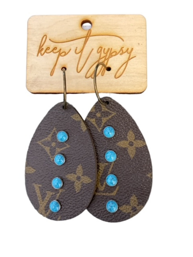 louis vuitton leather earrings